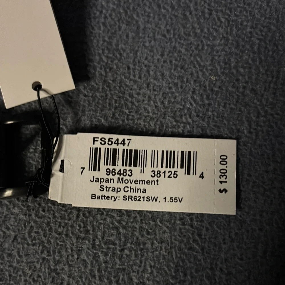 Fossil Black Men’s Leather Strap Watch